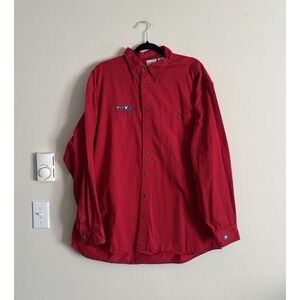 Toys‎ R Us Vintage Uniform Work Shirt Button Down Mens XL 90s 2000s Red Y2K